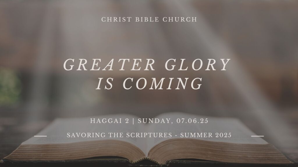 Greater Glory is Coming